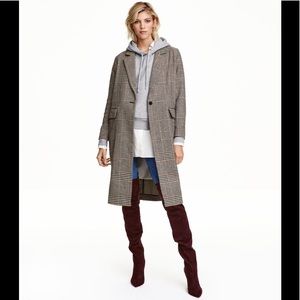 H&M Prince of Wales Check Houndstooth Coat Size 4